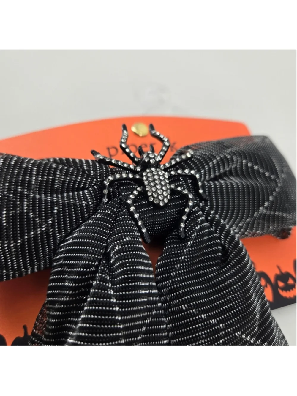 Black Spiderweb Bow Barrette Halloween Hair Clip Coquette Spider Piper K NWT